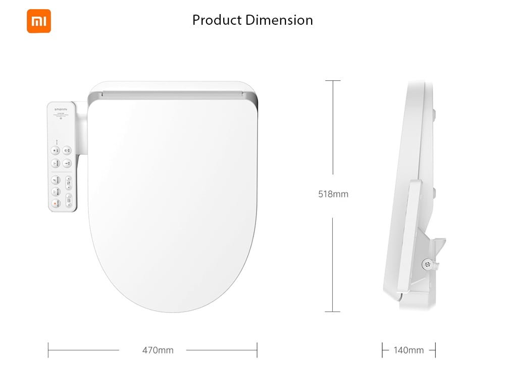 Smartmi Smart Toilet Seat Water Heated Filter Electronic Bidet Spray ( Xiaomi Ecosystem Product )- White Three Pin Chinese Plug Smartmi Smart Toilet Seat Water Heated Filter Electronic Bidet Spray ( Xiaomi Ecosystem Product )- White Three Pin Chinese Plug
