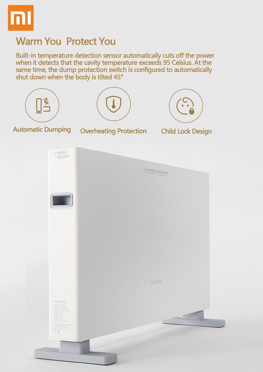 Smartmi Smart Waterproof Electric Heater ( Xiaomi Ecosystem Product ) - White Smartmi Smart Waterproof Electric Heater ( Xiaomi Ecosystem Product ) - White