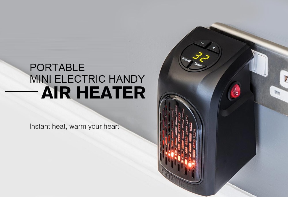 Portable Mini Electric Handy Air Heater Warm Blower Room Fan Stove Radiator for Office Home- Black Portable Mini Electric Handy Air Heater Warm Blower Room Fan Stove Radiator for Office Home- Black