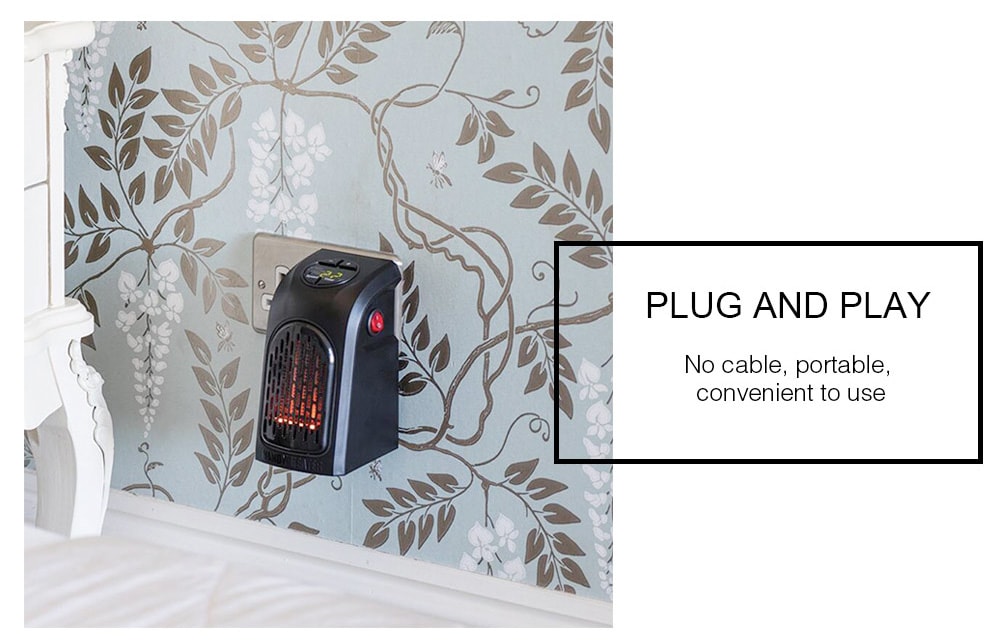 Portable Mini Electric Handy Air Heater Warm Blower Room Fan Stove Radiator for Office Home- Black Portable Mini Electric Handy Air Heater Warm Blower Room Fan Stove Radiator for Office Home- Black