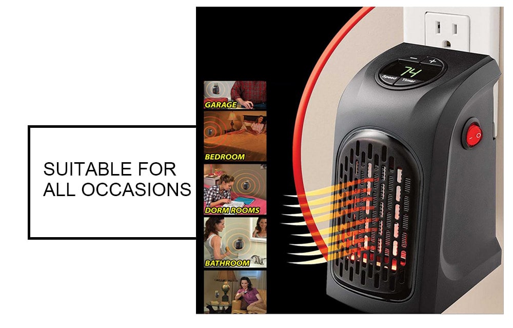 Portable Mini Electric Handy Air Heater Warm Blower Room Fan Stove Radiator for Office Home- Black Portable Mini Electric Handy Air Heater Warm Blower Room Fan Stove Radiator for Office Home- Black