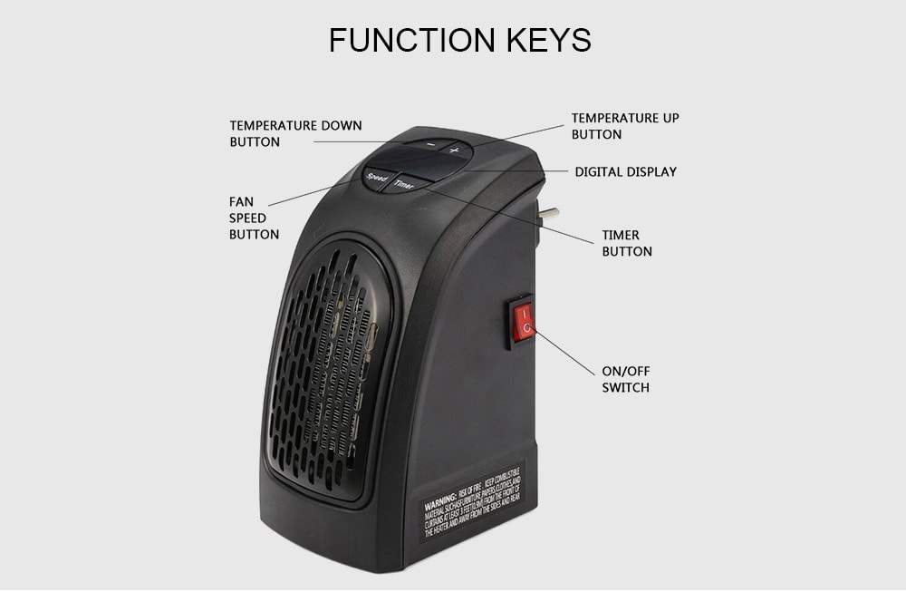 Portable Mini Electric Handy Air Heater Warm Blower Room Fan Stove Radiator for Office Home- Black Portable Mini Electric Handy Air Heater Warm Blower Room Fan Stove Radiator for Office Home- Black