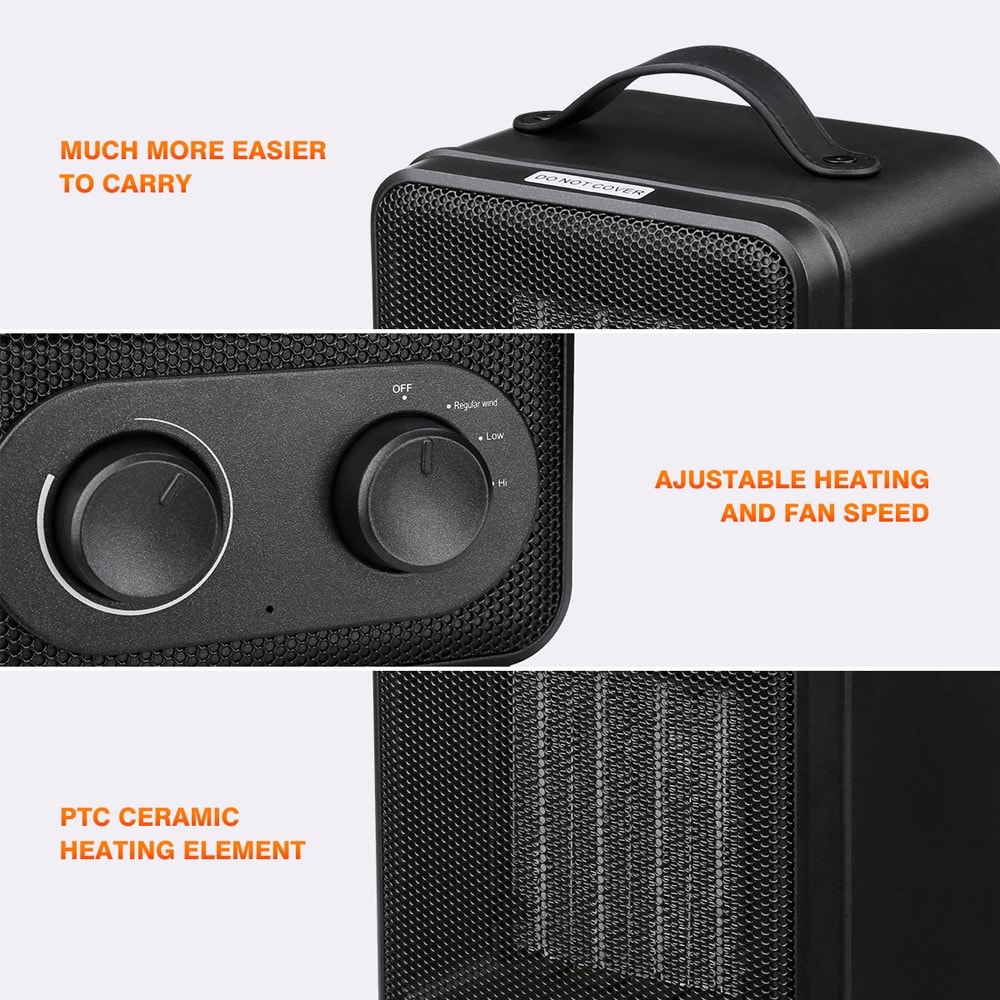 Sancusto DH-QN03 1800W Auto-Oscillation Overheating Protection Carrying Handle Perfect Home Bedroom Office Space Heater - Twilight Black Sancusto DH-QN03 1800W Auto-Oscillation Overheating Protection Carrying Handle Perfect Home Bedroom Office Space Heater - Twilight Black