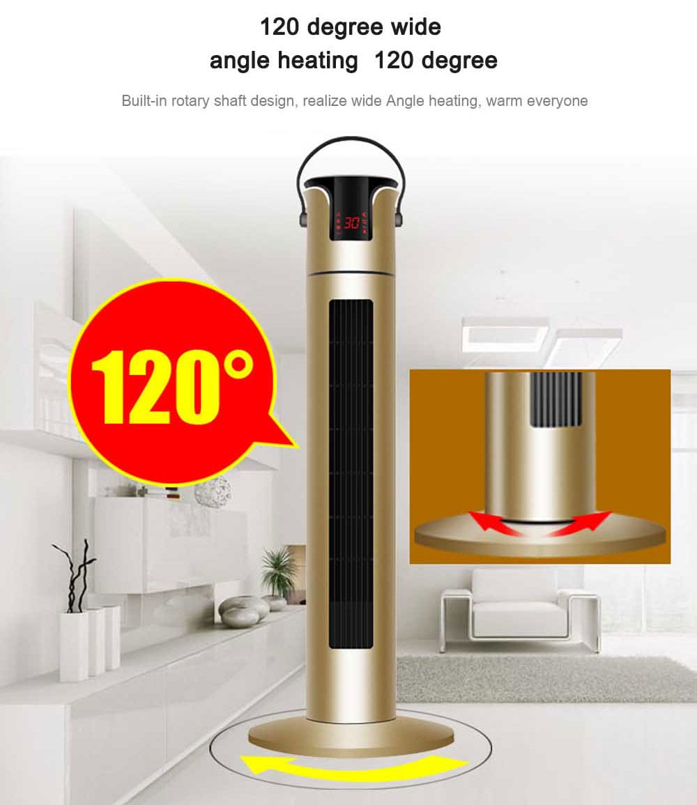 ZG - NSB - 2000 Home Remote Control Electric Heating Power-saving Waterproof Tower Type Heater - Rose Gold ZG - NSB - 2000 Home Remote Control Electric Heating Power-saving Waterproof Tower Type Heater - Rose Gold