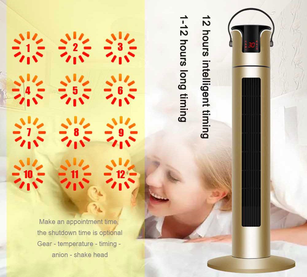 ZG - NSB - 2000 Home Remote Control Electric Heating Power-saving Waterproof Tower Type Heater - Rose Gold ZG - NSB - 2000 Home Remote Control Electric Heating Power-saving Waterproof Tower Type Heater - Rose Gold