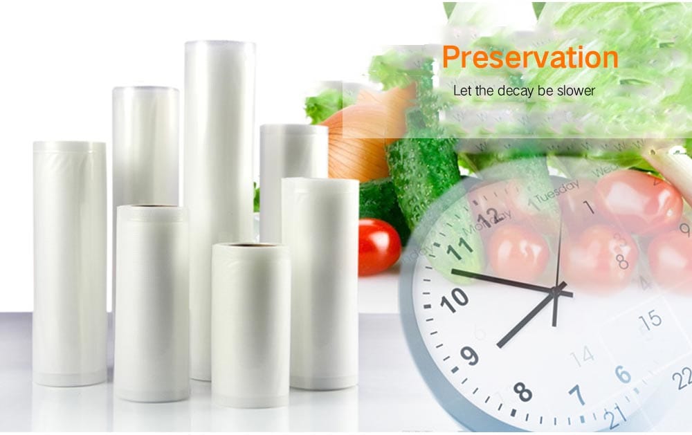 Vacuum Machine Special Grain Packaging Bag Food Preservation Bag Reticulated Vacuum Roll Bacon Sausage Sealed Plastic Bag- 17 cm (width) * 5 m (full length) * 16 silk Vacuum Machine Special Grain Packaging Bag Food Preservation Bag Reticulated Vacuum Roll Bacon Sausage Sealed Plastic Bag- 17 cm (width) * 5 m (full length) * 16 silk