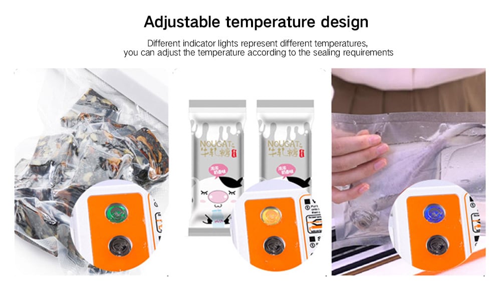 Single Pump Food Small Household Automatic Adjustable Temperature Plastic Vacuum Sealing Machine- White EU Plug Single Pump Food Small Household Automatic Adjustable Temperature Plastic Vacuum Sealing Machine- White EU Plug