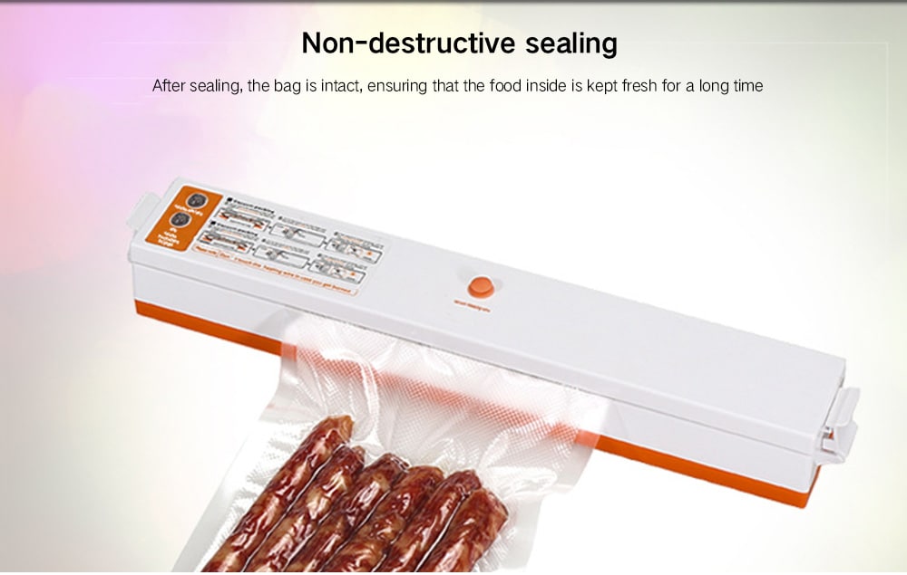 Single Pump Food Small Household Automatic Adjustable Temperature Plastic Vacuum Sealing Machine- White EU Plug Single Pump Food Small Household Automatic Adjustable Temperature Plastic Vacuum Sealing Machine- White EU Plug