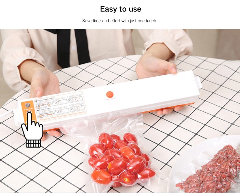 Single Pump Food Small Household Automatic Adjustable Temperature Plastic Vacuum Sealing Machine- White EU Plug Single Pump Food Small Household Automatic Adjustable Temperature Plastic Vacuum Sealing Machine- White EU Plug