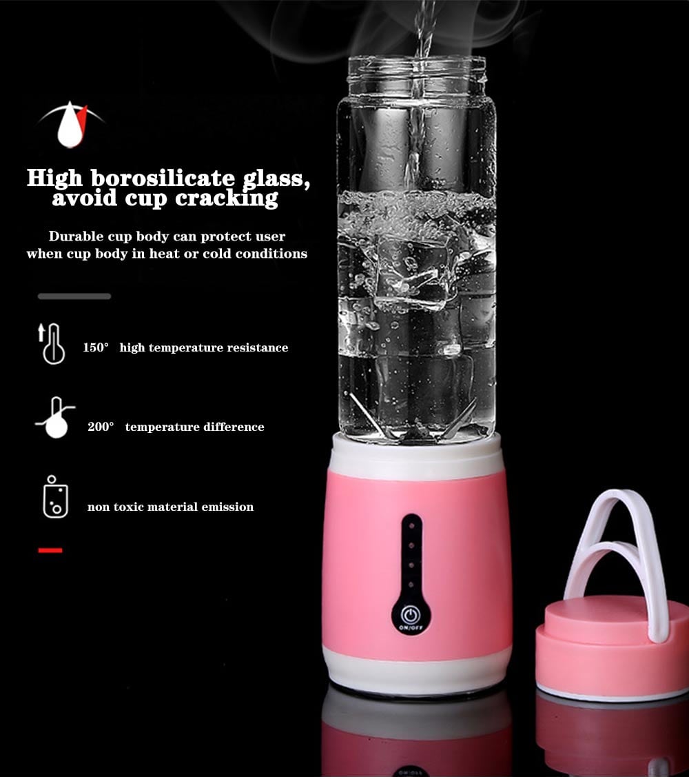 USB 6 Blades Juicer Rechargeable Fruit Vegetable Mixing Blender Machine - Pig Pink USB 6 Blades Juicer Rechargeable Fruit Vegetable Mixing Blender Machine - Pig Pink