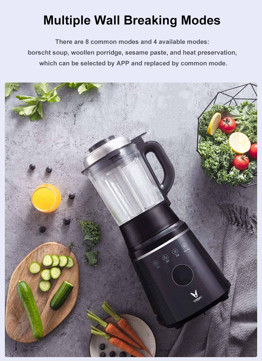 VIOMI VBH122 Smart Appointment One Machine Multi-purpose Broken Food Machine from Xiaomi Youpin- Black Eel VIOMI VBH122 Smart Appointment One Machine Multi-purpose Broken Food Machine from Xiaomi Youpin- Black Eel