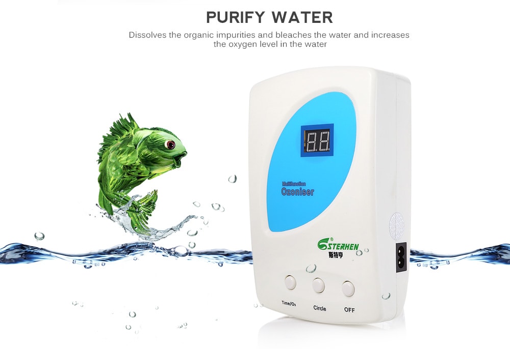 STERHEN V - 50 Ozone Generator O3 Sterilizer for Water Air Purification and Vegetable Fruit Cleaning- White EU Plug STERHEN V - 50 Ozone Generator O3 Sterilizer for Water Air Purification and Vegetable Fruit Cleaning- White EU Plug