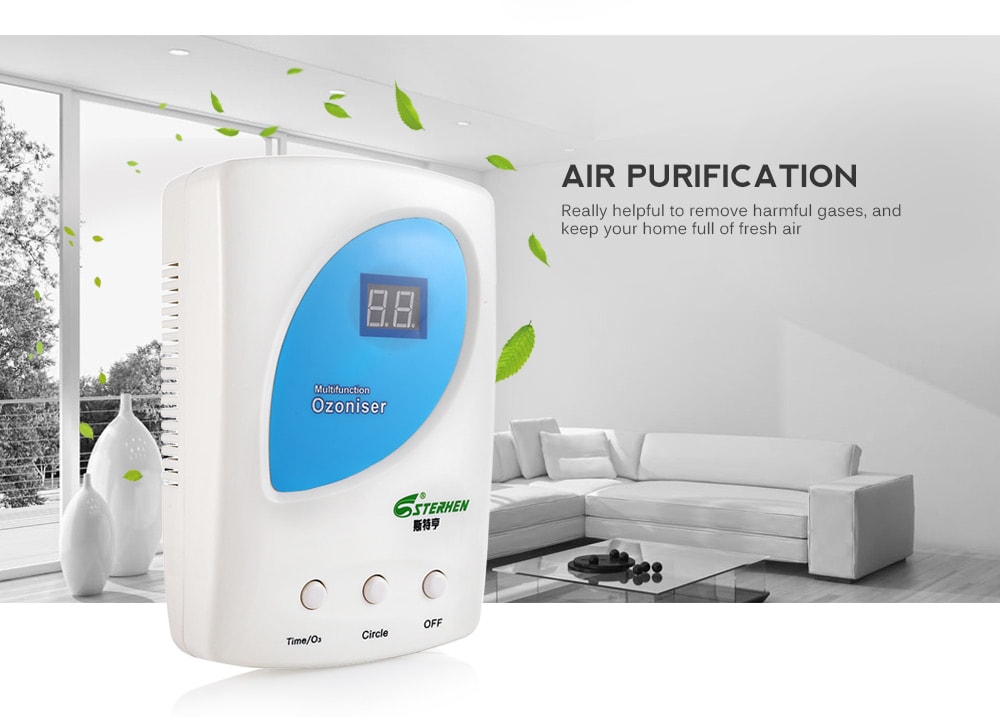 STERHEN V - 50 Ozone Generator O3 Sterilizer for Water Air Purification and Vegetable Fruit Cleaning- White EU Plug STERHEN V - 50 Ozone Generator O3 Sterilizer for Water Air Purification and Vegetable Fruit Cleaning- White EU Plug