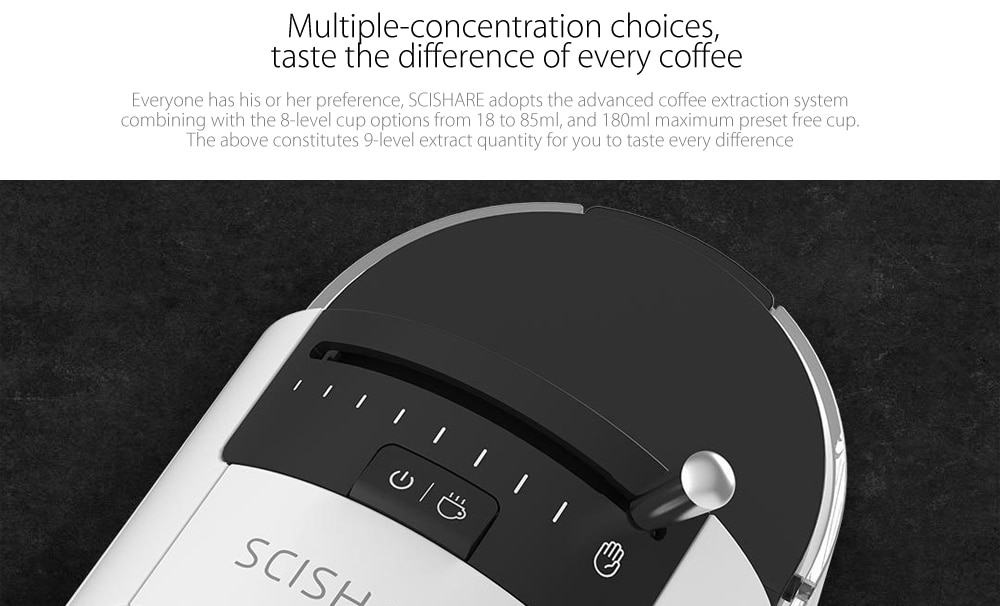 SCISHARE 19-bar Capsule Automatic Coffee Maker Espresso Machine- White SCISHARE 19-bar Capsule Automatic Coffee Maker Espresso Machine- White