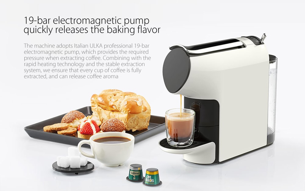 SCISHARE 19-bar Capsule Automatic Coffee Maker Espresso Machine- White SCISHARE 19-bar Capsule Automatic Coffee Maker Espresso Machine- White