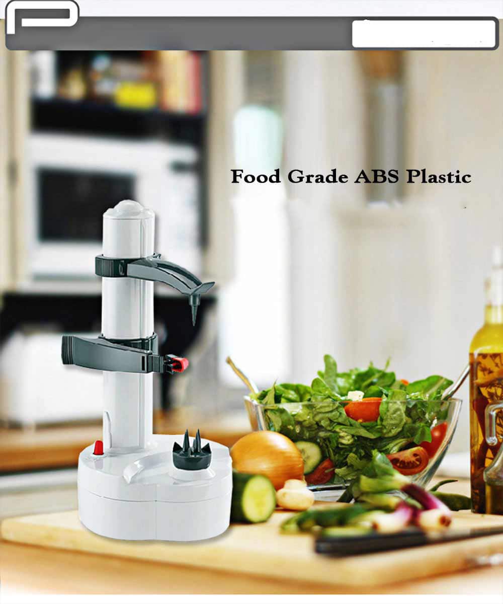P03 Electric Peeler for Potato Vegetable Fruit Kitchen Tool with Two Spare Blades- Grey and White P03 Electric Peeler for Potato Vegetable Fruit Kitchen Tool with Two Spare Blades- Grey and White