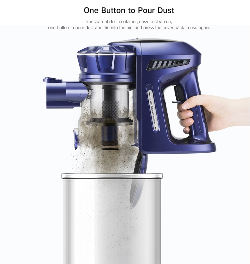 PUPPYOO WP536 Wireless Handheld Stick Vacuum Cleaner - Blue PUPPYOO WP536 Wireless Handheld Stick Vacuum Cleaner - Blue