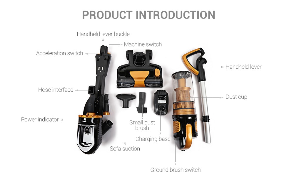 ZEK Cordless Rechargeable Handheld High-power Carpet Vacuum Cleaner- Orange EU Plug ZEK Cordless Rechargeable Handheld High-power Carpet Vacuum Cleaner- Orange EU Plug