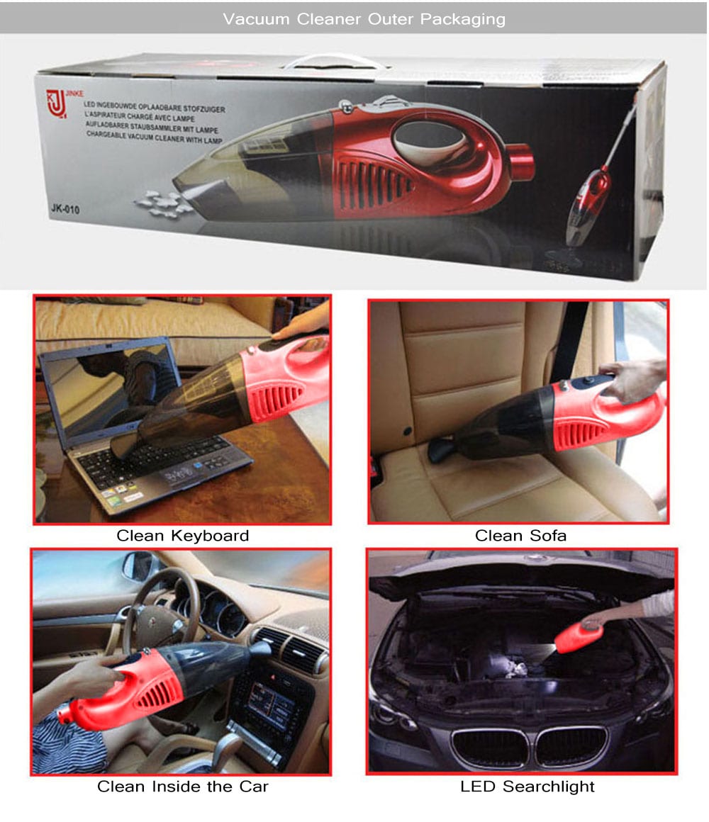 Power Dry and Dust Household Wireless Car Cordless Vacuum Cleaner- Red Power Dry and Dust Household Wireless Car Cordless Vacuum Cleaner- Red