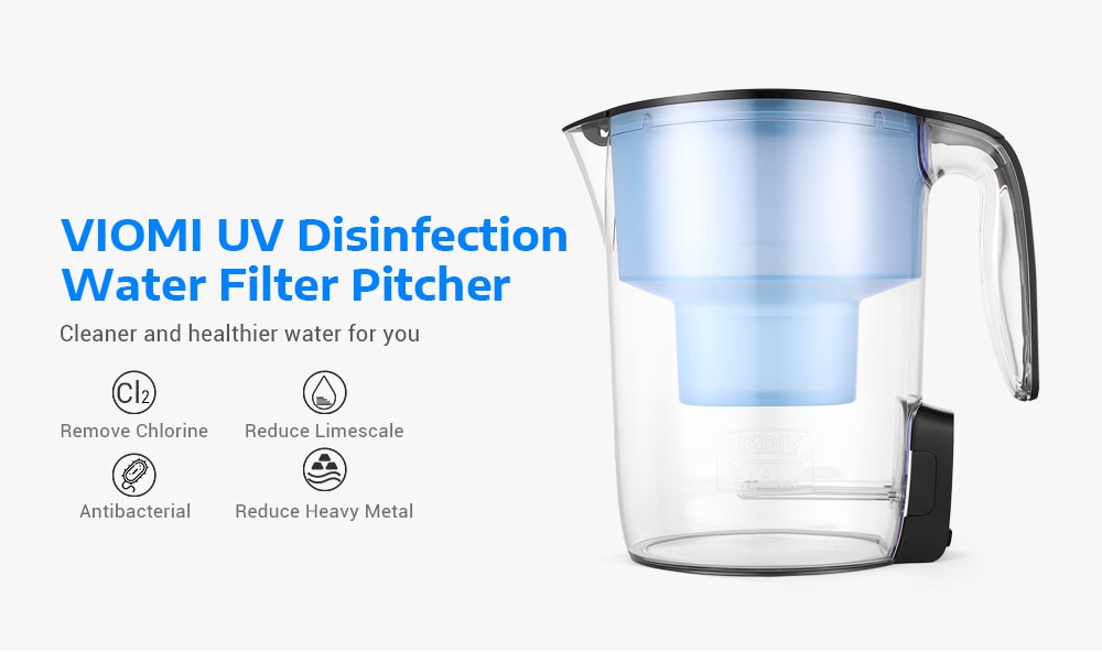 VIOMI VH1Z - A Smart UV Disinfection Multi Effect Water Filters Pitcher - Black VIOMI VH1Z - A Smart UV Disinfection Multi Effect Water Filters Pitcher - Black