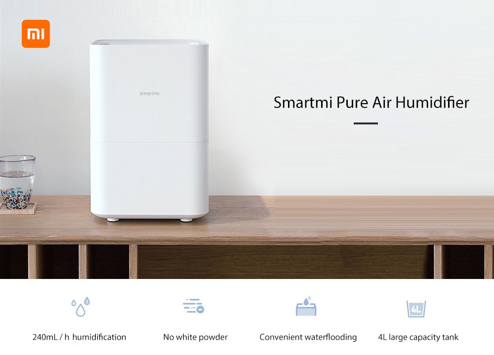 Smartmi Pure Evaporative Air Humidifier with 4L Capacity for Home Office ( Xiaomi Ecosystem Product )- White Smartmi Pure Evaporative Air Humidifier with 4L Capacity for Home Office ( Xiaomi Ecosystem Product )- White
