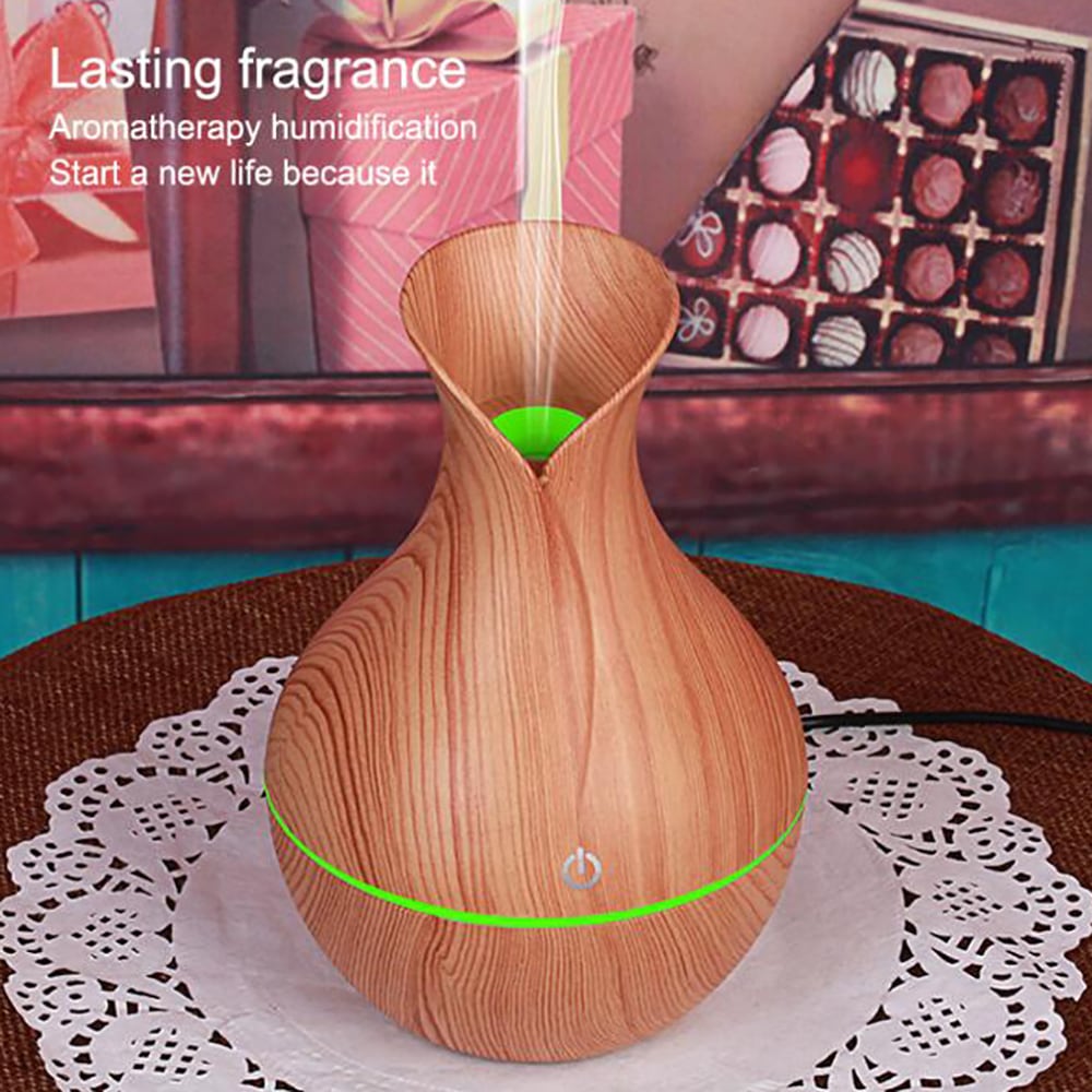 Vase Aroma Essential Oil Diffuser 130ML USB Aromatherapy Cool Mist Humidifier- Bright Yellow USB Port Vase Aroma Essential Oil Diffuser 130ML USB Aromatherapy Cool Mist Humidifier- Bright Yellow USB Port