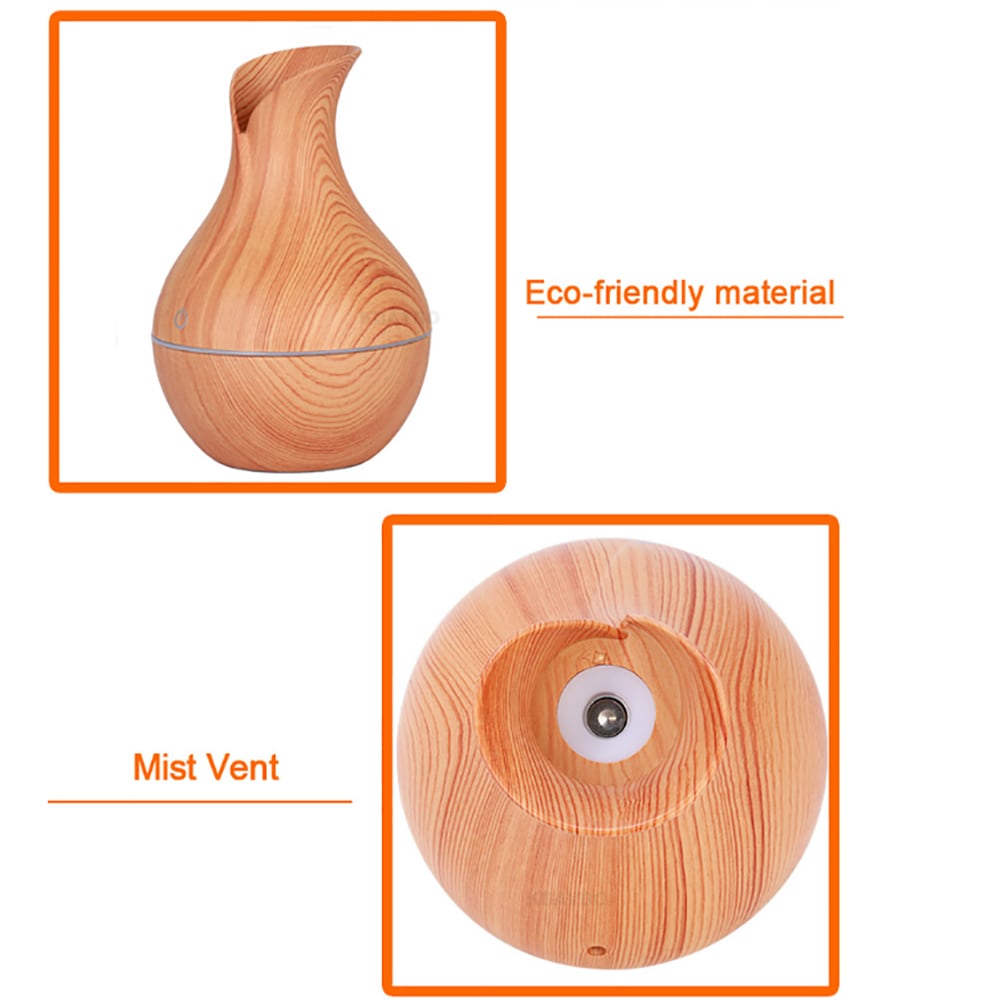 Vase Aroma Essential Oil Diffuser 130ML USB Aromatherapy Cool Mist Humidifier- Bright Yellow USB Port Vase Aroma Essential Oil Diffuser 130ML USB Aromatherapy Cool Mist Humidifier- Bright Yellow USB Port