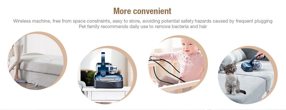 PUPPYOO WP610JP Handheld Wireless Mite Remove Machine- Silk Blue PUPPYOO WP610JP Handheld Wireless Mite Remove Machine- Silk Blue