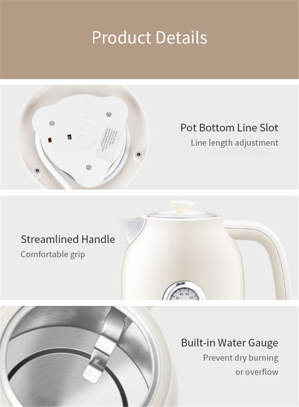 QCOOKER 1.7L / 1800W Retro Electric Kettle with Watch Thermometer Display from Xiaomi- Hazel Green QCOOKER 1.7L / 1800W Retro Electric Kettle with Watch Thermometer Display from Xiaomi- Hazel Green