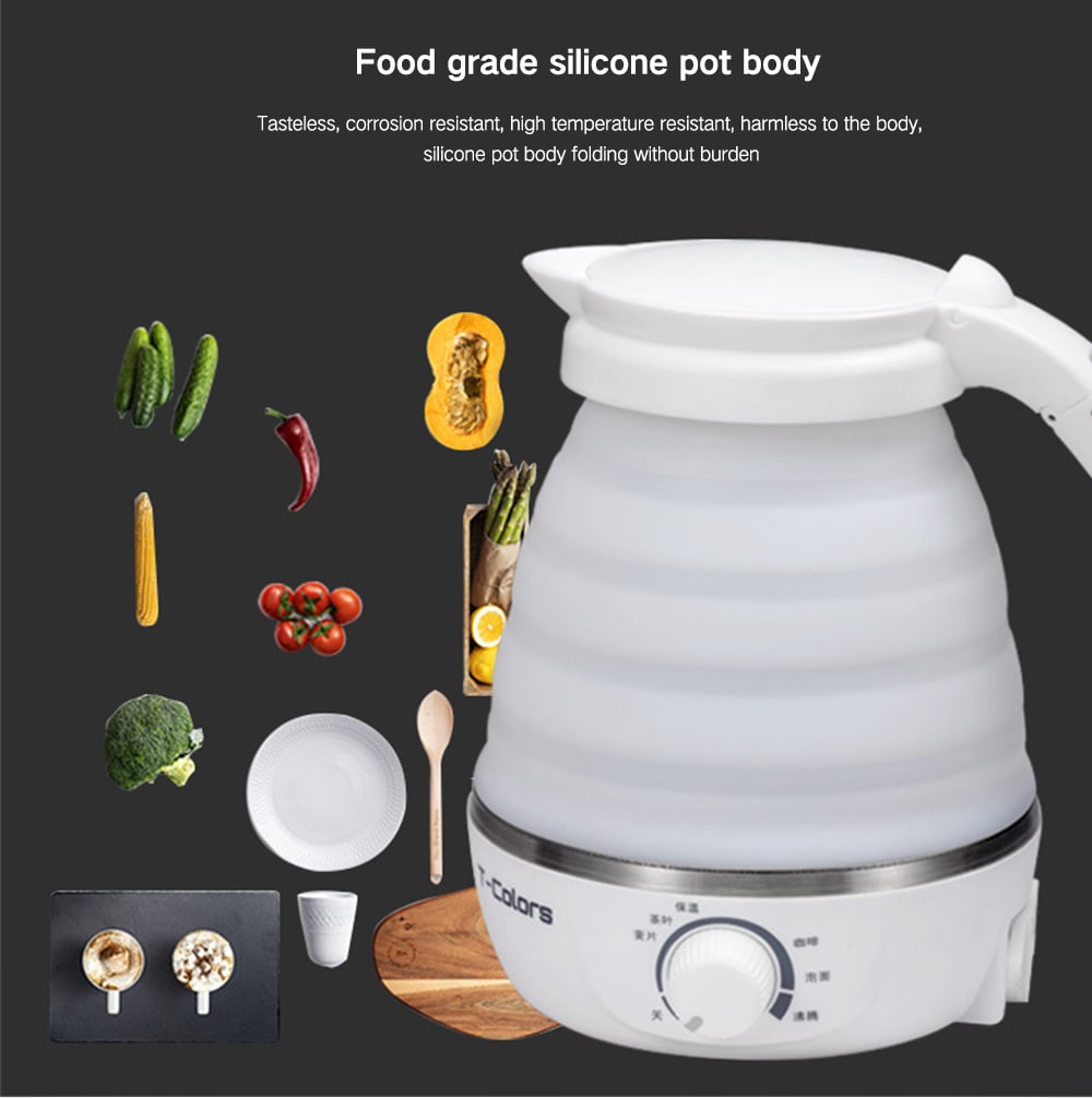 T-Colors TK1802 Travel Mini Folding Portable Electric Kettle - Milk White T-Colors TK1802 Travel Mini Folding Portable Electric Kettle - Milk White