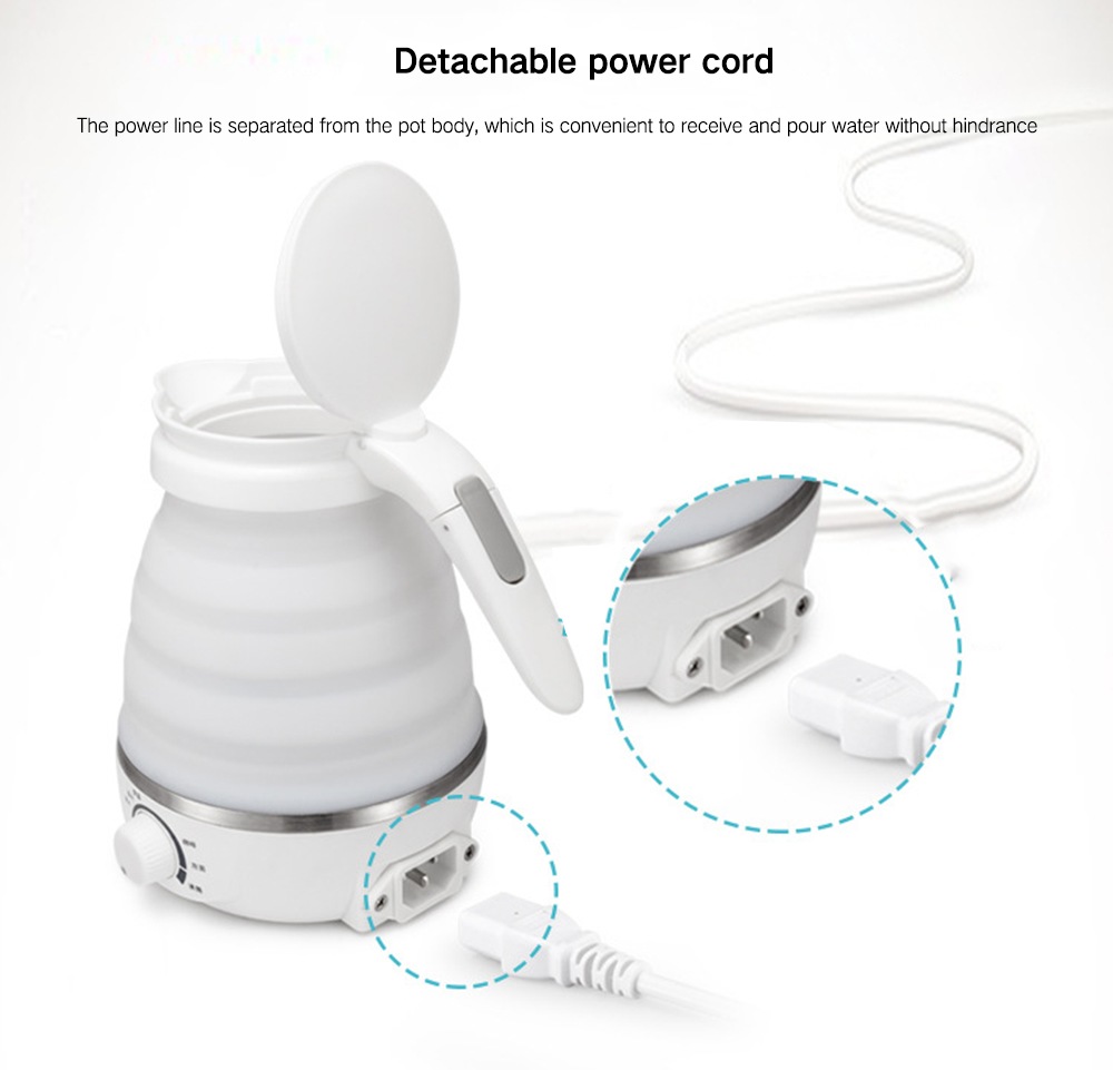 T-Colors TK1802 Travel Mini Folding Portable Electric Kettle - Milk White T-Colors TK1802 Travel Mini Folding Portable Electric Kettle - Milk White