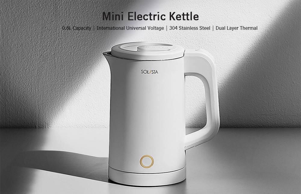 S06 - W1 Electric Kettle Double Layer Anti-scalding Wide Voltage 304 Stainless Steel from Xiaomi youpin- Milk White S06 - W1 Electric Kettle Double Layer Anti-scalding Wide Voltage 304 Stainless Steel from Xiaomi youpin- Milk White