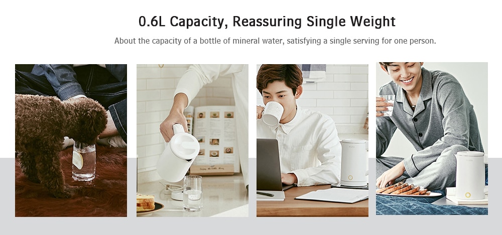 S06 - W1 Electric Kettle Double Layer Anti-scalding Wide Voltage 304 Stainless Steel from Xiaomi youpin- Milk White S06 - W1 Electric Kettle Double Layer Anti-scalding Wide Voltage 304 Stainless Steel from Xiaomi youpin- Milk White