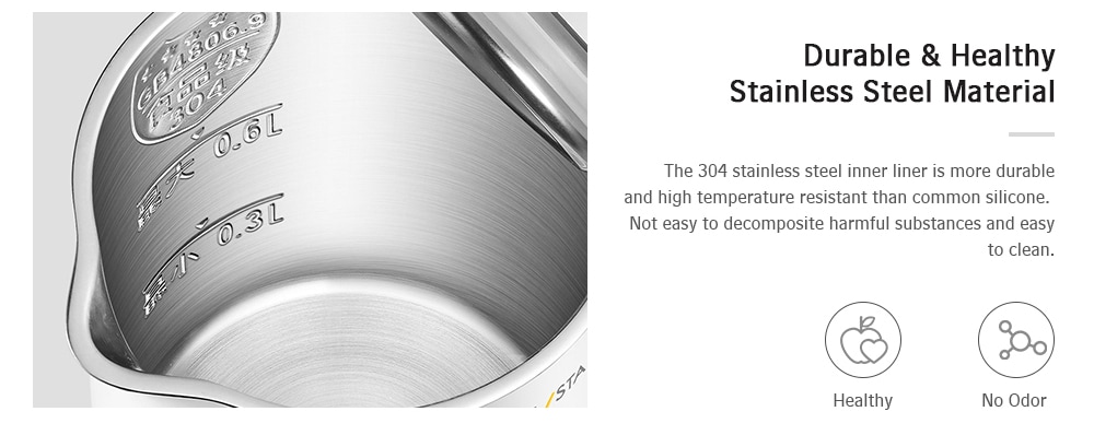 S06 - W1 Electric Kettle Double Layer Anti-scalding Wide Voltage 304 Stainless Steel from Xiaomi youpin- Milk White S06 - W1 Electric Kettle Double Layer Anti-scalding Wide Voltage 304 Stainless Steel from Xiaomi youpin- Milk White