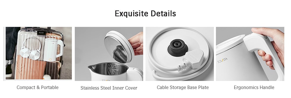 S06 - W1 Electric Kettle Double Layer Anti-scalding Wide Voltage 304 Stainless Steel from Xiaomi youpin- Milk White S06 - W1 Electric Kettle Double Layer Anti-scalding Wide Voltage 304 Stainless Steel from Xiaomi youpin- Milk White