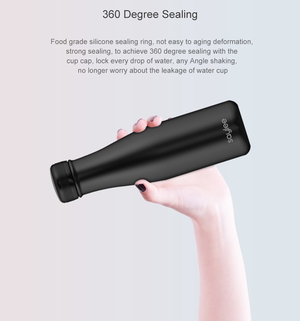 Saylee S1 Portable Triple Temperature Real-time Monitoring Intelligent Vacuum Flask- Black 400ML Saylee S1 Portable Triple Temperature Real-time Monitoring Intelligent Vacuum Flask- Black 400ML