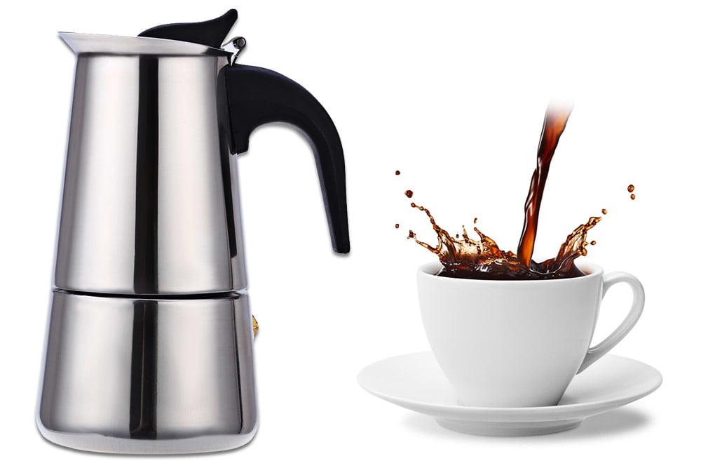 100ML 2-Cup Stainless Steel Mocha Espresso Latte Percolator Stove Coffee Maker Pot- Silver 100ML 100ML 2-Cup Stainless Steel Mocha Espresso Latte Percolator Stove Coffee Maker Pot- Silver 100ML