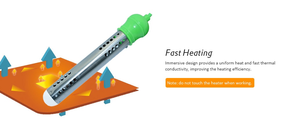 TX - 03T 2500W Immersion Heater Portable Water Heating Element- Green TX - 03T 2500W Immersion Heater Portable Water Heating Element- Green