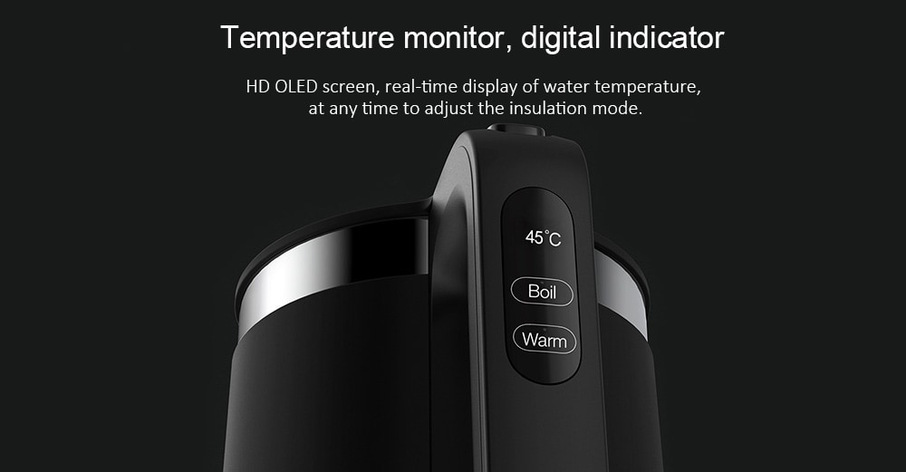 VIOMI V - SK152B Intelligent Thermostat Anti-scalding Household 304 Stainless Steel Electric Kettle from Xiaomi youpin- Night VIOMI V - SK152B Intelligent Thermostat Anti-scalding Household 304 Stainless Steel Electric Kettle from Xiaomi youpin- Night