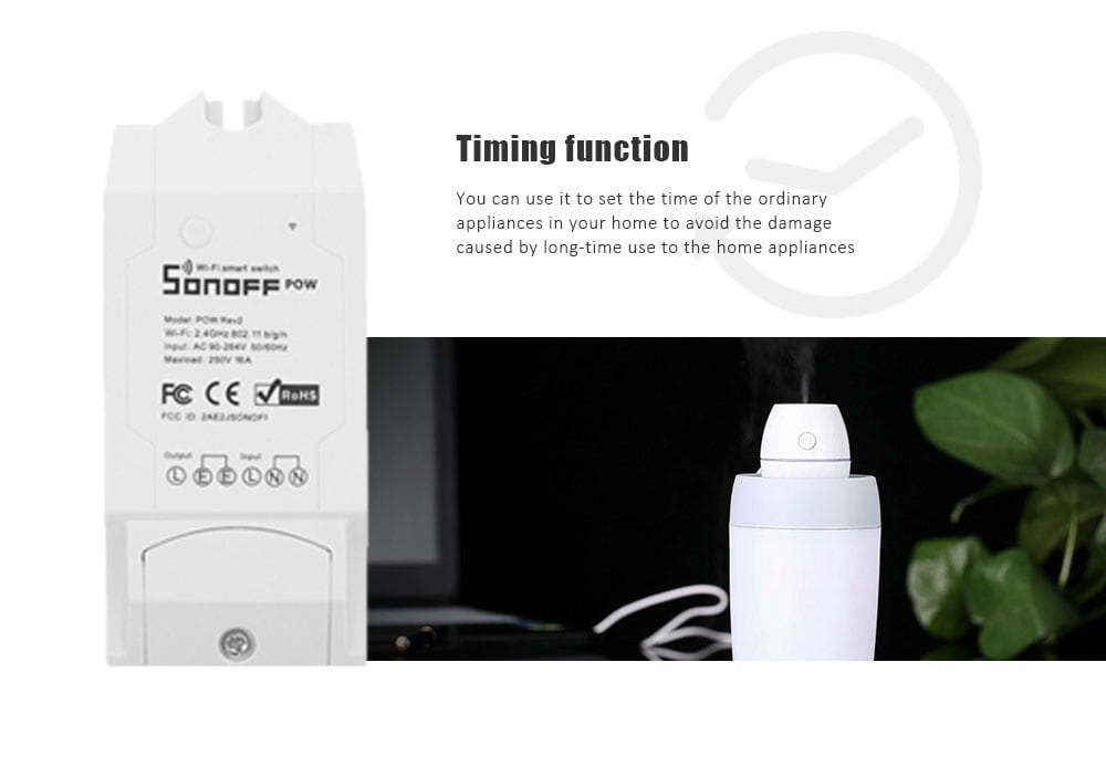 Sonoff Pow R2 WiFi Intelligent Remote Power Monitor Electricity Statistics Current Metering Switch Modification Part- White Sonoff Pow R2 WiFi Intelligent Remote Power Monitor Electricity Statistics Current Metering Switch Modification Part- White