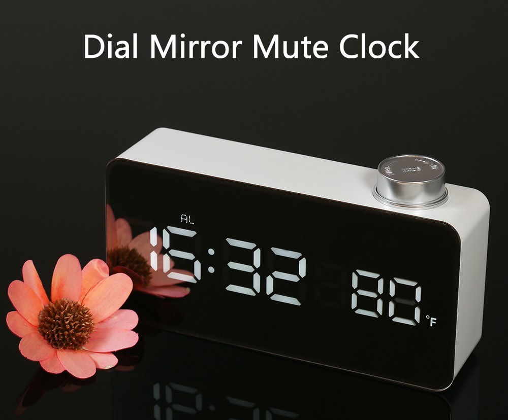 TS - S51 - W Dial Mirror Mute Clock- White TS - S51 - W Dial Mirror Mute Clock- White