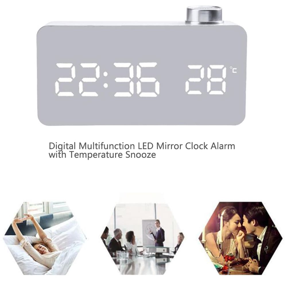 TS - S51 - W Dial Mirror Mute Clock- White TS - S51 - W Dial Mirror Mute Clock- White