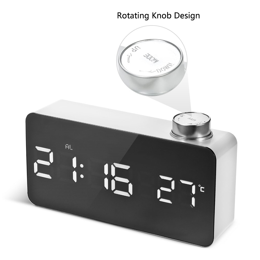 TS - S51 - W Dial Mirror Mute Clock- White TS - S51 - W Dial Mirror Mute Clock- White