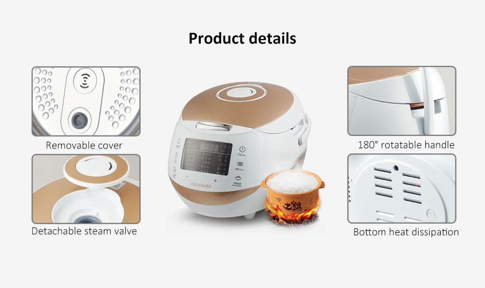 Zoinada RF - 352ACTC 3.5L Touch Type Electric Rice Cooker with Ceramic Uncoated Liner- Tan Zoinada RF - 352ACTC 3.5L Touch Type Electric Rice Cooker with Ceramic Uncoated Liner- Tan