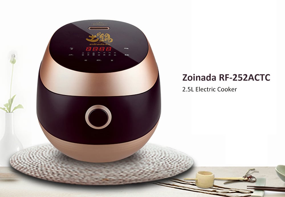 Zoinada RF - 252ACTC 2.5L Touch Type Electric Rice Cooker with Ceramic Uncoated Liner- Black Eel Zoinada RF - 252ACTC 2.5L Touch Type Electric Rice Cooker with Ceramic Uncoated Liner- Black Eel