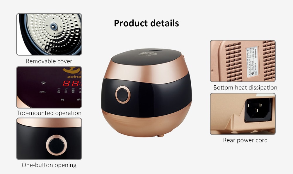 Zoinada RF - 252ACTC 2.5L Touch Type Electric Rice Cooker with Ceramic Uncoated Liner- Black Eel Zoinada RF - 252ACTC 2.5L Touch Type Electric Rice Cooker with Ceramic Uncoated Liner- Black Eel