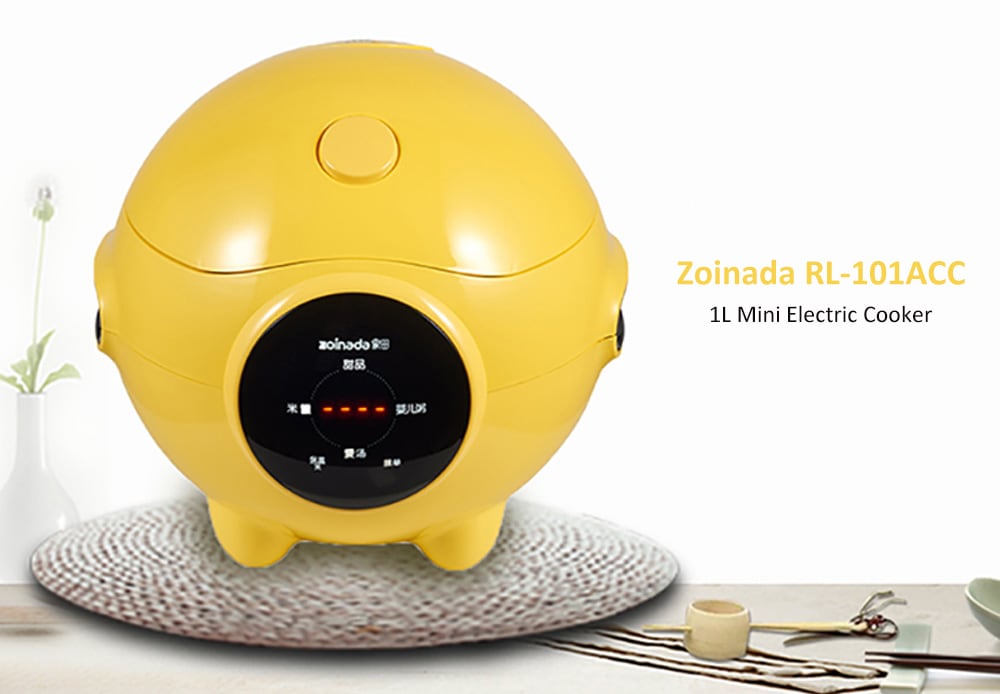Zoinada RL - 101ACC 1L Mini Touch Type Electric Rice Cooker with Ceramic Uncoated Liner- Corn Yellow Zoinada RL - 101ACC 1L Mini Touch Type Electric Rice Cooker with Ceramic Uncoated Liner- Corn Yellow