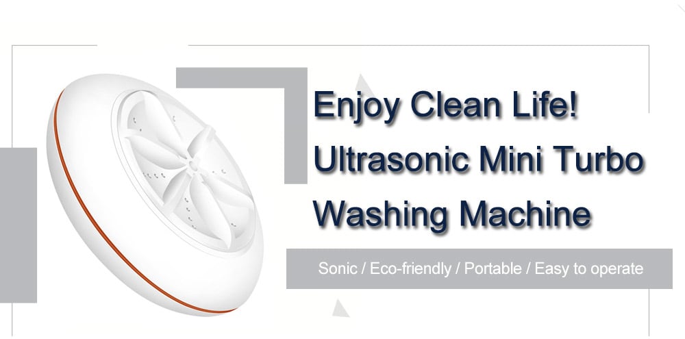 Ultrasonic Mini Turbo Washing Machine- White Ultrasonic Mini Turbo Washing Machine- White