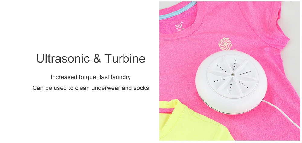 Ultrasonic Mini Turbo Washing Machine- White Ultrasonic Mini Turbo Washing Machine- White
