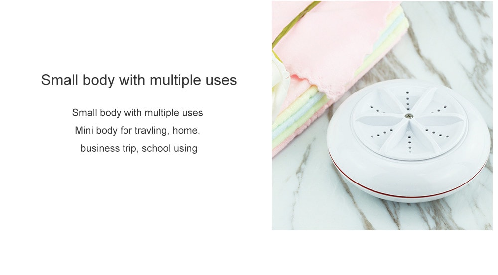Ultrasonic Mini Turbo Washing Machine- White Ultrasonic Mini Turbo Washing Machine- White